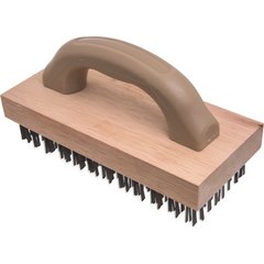 4067600 Brush w/Flat Steel Bristles 9-3/8" x 3-25/32" - Tan