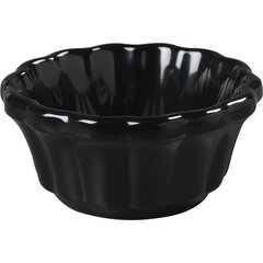 4394203 Melamine Scalloped Ramekin 1 oz - Black