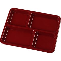 KL44485 4-Compartment Melamine Tray 8.5" x 11" - Dark Cranberry