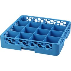 RC1614 OptiClean™ 16-Compartment Divided Tilted Glass Rack 16 Compartment - Carlisle Blue