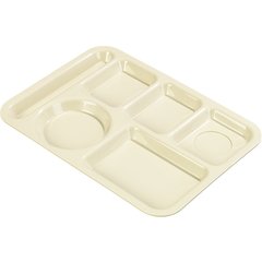 P61425 Left-Hand 6-Compartment Polypropylene Tray 10" x 14" - Tan