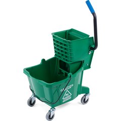 3690809 Commercial Mop Bucket with Side-Press Wringer 26 Quart - Green