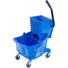 3690814 Commercial Mop Bucket with Side-Press Wringer 26 Quart - Blue