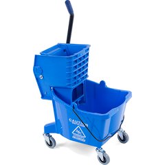 3690814 Commercial Mop Bucket with Side-Press Wringer 26 Quart - Blue