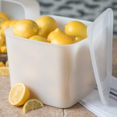 155602 StorPlus™ Polyethylene Space Saver Food Storage Container 6 qt - White