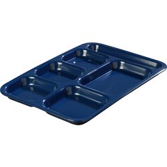 4398850 Right Hand 6-Compartment Melamine Tray 14.5" x 10" - Dark Blue