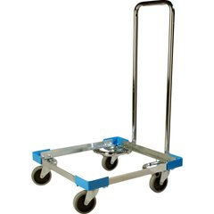 C2222A14 E-Z Glide™ Open Aluminum Dolly With Handle 20.63" x 20.63" x 36.5" - Carlisle Blue