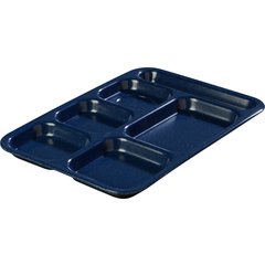 4398835 Right Hand 6-Compartment Melamine Tray 14.5" x 10" - Café Blue