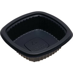 DXMW512PBLK Microwaveable Square Side Dish 12oz. (500/cs) - Black