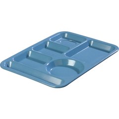 4398192 Left-Hand Heavyweight 6-Compartment Melamine Tray 10" x 14" - Sandshade