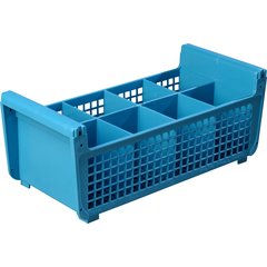C32P114 Perma-Sil™ 8-Compartment Flatware Storage Basket 17" x 7.75" x 6.9" - Carlisle Blue