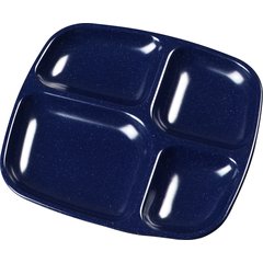 4398635 Essential 4-Compartment Melamine Tray 10.5" x 9.5" - Café Blue