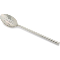 60201 Terra™ Slotted Serving Spoon 12" - Hammered Mirror Finish - Stainless Steel