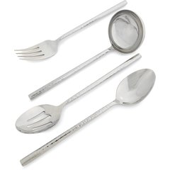 60200 Terra™ Solid Serving Spoon 12" - Hammered Mirror Finish - Stainless Steel