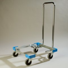 C2222A14 E-Z Glide™ Open Aluminum Dolly With Handle 20.63" x 20.63" x 36.5" - Carlisle Blue