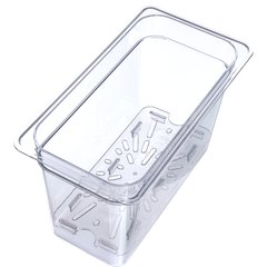 3067007 StorPlus™ Polycarbonate Food Pan Drain Grate 1/3 Size - Clear