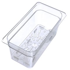3067007 StorPlus™ Polycarbonate Food Pan Drain Grate 1/3 Size - Clear