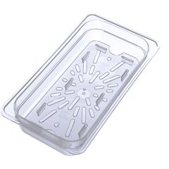 3067007 StorPlus™ Polycarbonate Food Pan Drain Grate 1/3 Size - Clear