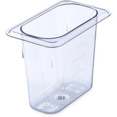 3068807 StorPlus™ Polycarbonate Food Pan 1/9 Size, 6" Deep - Clear