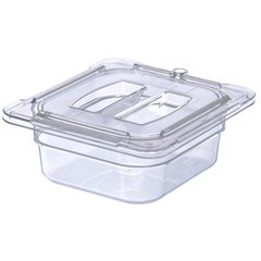 10310U07 StorPlus™ Polycarbonate Handled Universal Lid 1/6 Size - Clear