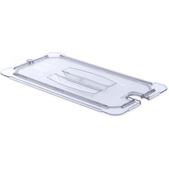 10271U07 StorPlus™ Polycarbonate Notched Handled Universal Lid 1/3 Size - Clear