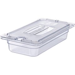 10271U07 StorPlus™ Polycarbonate Notched Handled Universal Lid 1/3 Size - Clear