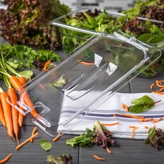 10271U07 StorPlus™ Polycarbonate Notched Handled Universal Lid 1/3 Size - Clear