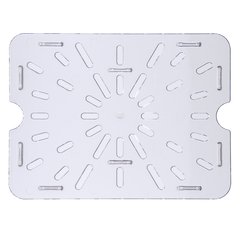1023507 StorPlus™ Polycarbonate Food Pan Drain Grate 1/2 Size - Clear