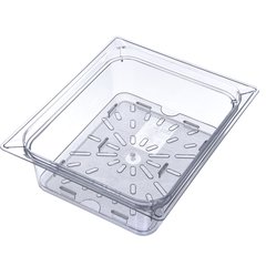 1023507 StorPlus™ Polycarbonate Food Pan Drain Grate 1/2 Size - Clear
