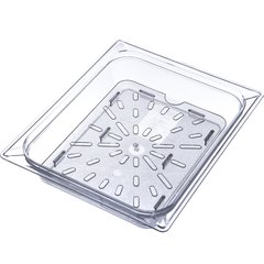 1023507 StorPlus™ Polycarbonate Food Pan Drain Grate 1/2 Size - Clear