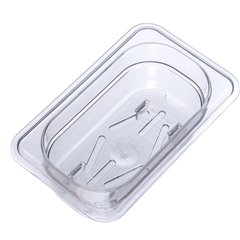 1033507 StorPlus™ Polycarbonate Food Pan Drain Grate 1/9 Size - Clear