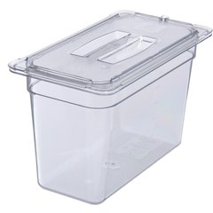 10270U07 StorPlus™ Polycarbonate Handled Universal Lid 1/3 Size - Clear