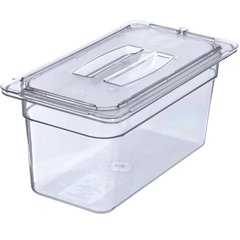 10270U07 StorPlus™ Polycarbonate Handled Universal Lid 1/3 Size - Clear