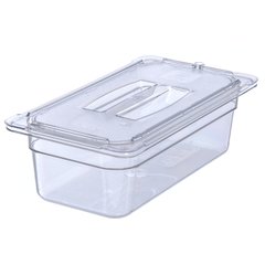 10270U07 StorPlus™ Polycarbonate Handled Universal Lid 1/3 Size - Clear
