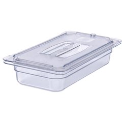 10270U07 StorPlus™ Polycarbonate Handled Universal Lid 1/3 Size - Clear