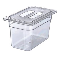 10290U07 StorPlus™ Polycarbonate Handled Universal Lid 1/4 Size - Clear