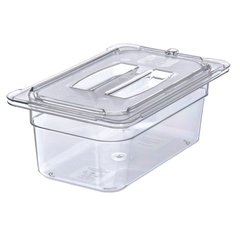 10290U07 StorPlus™ Polycarbonate Handled Universal Lid 1/4 Size - Clear