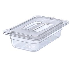 10290U07 StorPlus™ Polycarbonate Handled Universal Lid 1/4 Size - Clear