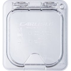 10319Z07 StorPlus™ EZ Access Hinged Notched Universal Food Pan Lid 1/6 Size - Clear