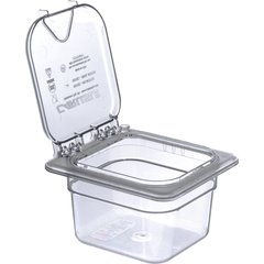 3068407 StorPlus™ Polycarbonate Food Pan 1/6 Size, 4" Deep - Clear