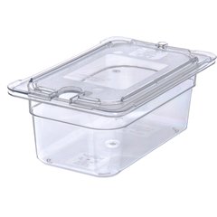 3068107 StorPlus™ Polycarbonate Food Pan 1/4 Size, 4" Deep - Clear