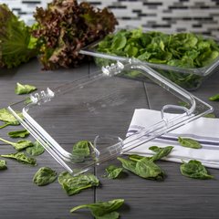 10239Z07 StorPlus™ EZ Access Hinged Notched Universal Food Pan Lid 1/2 Size - Clear