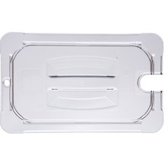 10291U07 StorPlus™ Polycarbonate Notched Handled Universal Lid 1/4 Size - Clear
