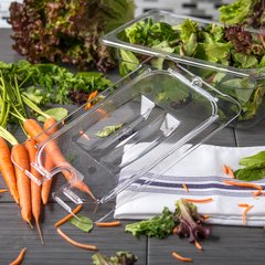 10291U07 StorPlus™ Polycarbonate Notched Handled Universal Lid 1/4 Size - Clear