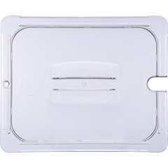 10231U07 StorPlus™ Polycarbonate Notched Handled Universal Lid 1/2 Size - Clear