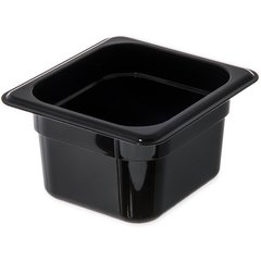 3068403 StorPlus™ Polycarbonate Food Pan 1/6 Size, 4" Deep - Black