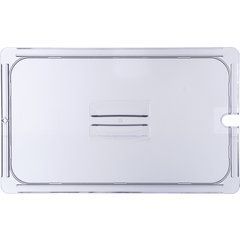 10211U07 StorPlus™ Polycarbonate Notched Handled Universal Lid Full-Size - Clear