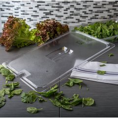 10211U07 StorPlus™ Polycarbonate Notched Handled Universal Lid Full-Size - Clear