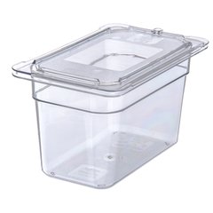 3068207 StorPlus™ Polycarbonate Food Pan 1/4 Size, 6" Deep - Clear