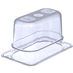 3068707 StorPlus™ Polycarbonate Food Pan 1/9 Size, 4" Deep - Clear